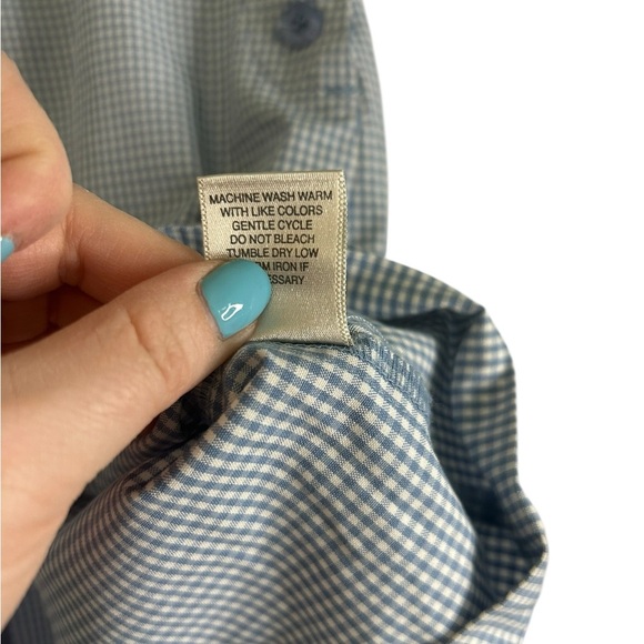 Christopher & Banks Gingham Blue and White Skirt Button Accents Womens Sz 14 - Picture 8 of 10